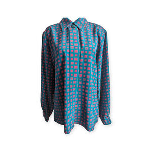 Vintage 80's 90's Pendleton Hot Pink & Teal Blouse